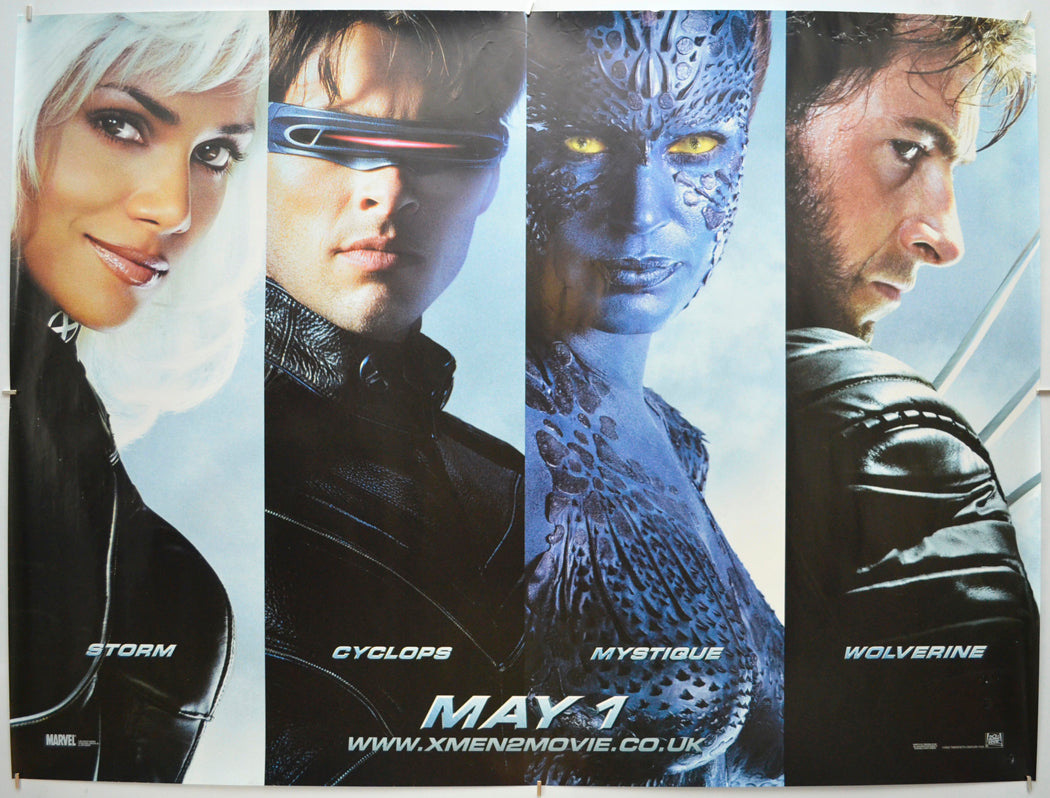 X-Men 2 (Characters Version 1)  Original Quad Poster - Film Poster - Movie Poster