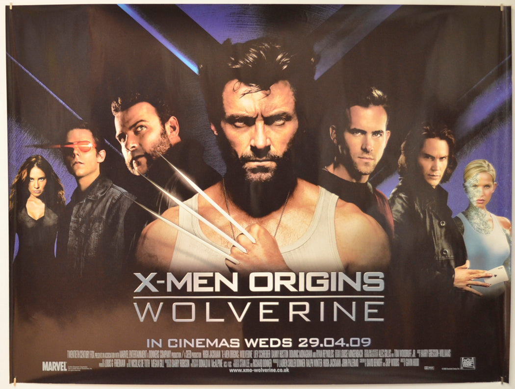 X-Men Origins: Wolverine  Original Quad Poster - Film Poster - Movie Poster