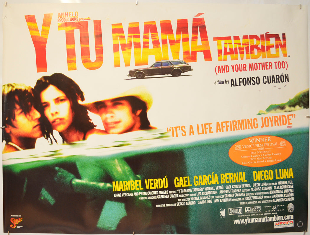 Y Tu Mama Tambien  (a.k.a. And Your Mother Too) Original Quad Poster - Film Poster - Movie Poster