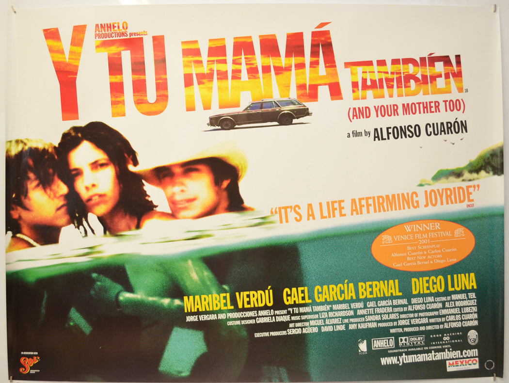 Y Tu Mama Tambien  (a.k.a. And Your Mother Too) Original Quad Poster - Film Poster - Movie Poster  