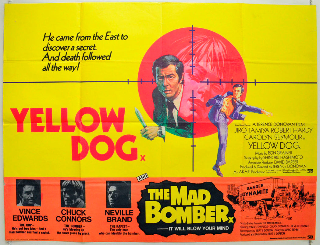 Yellow Dog / The Mad Bomber  (Double Bill)   Original British Quad Poster - Film Poster - Movie Poster 