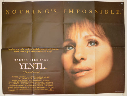 Yentl Original Quad Poster - Film Poster - Movie Poster  