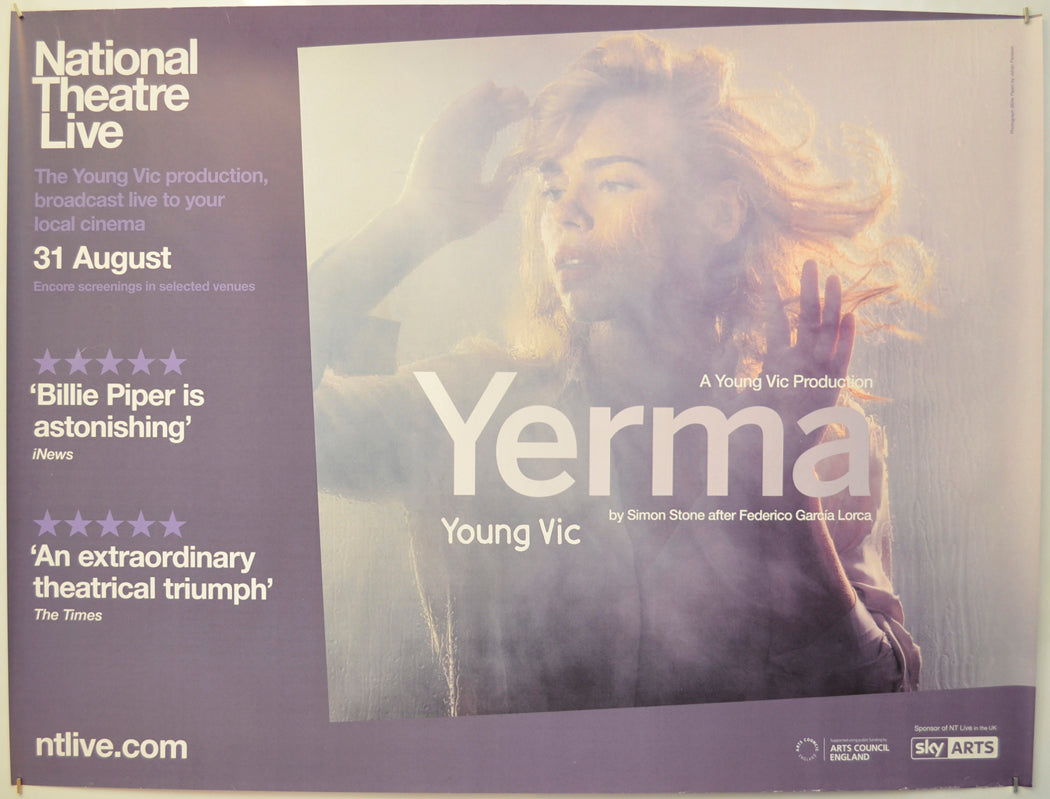 Yerma : National Theatre Live (At the Young Vic) Original Quad Poster - Film Poster - Movie Poster