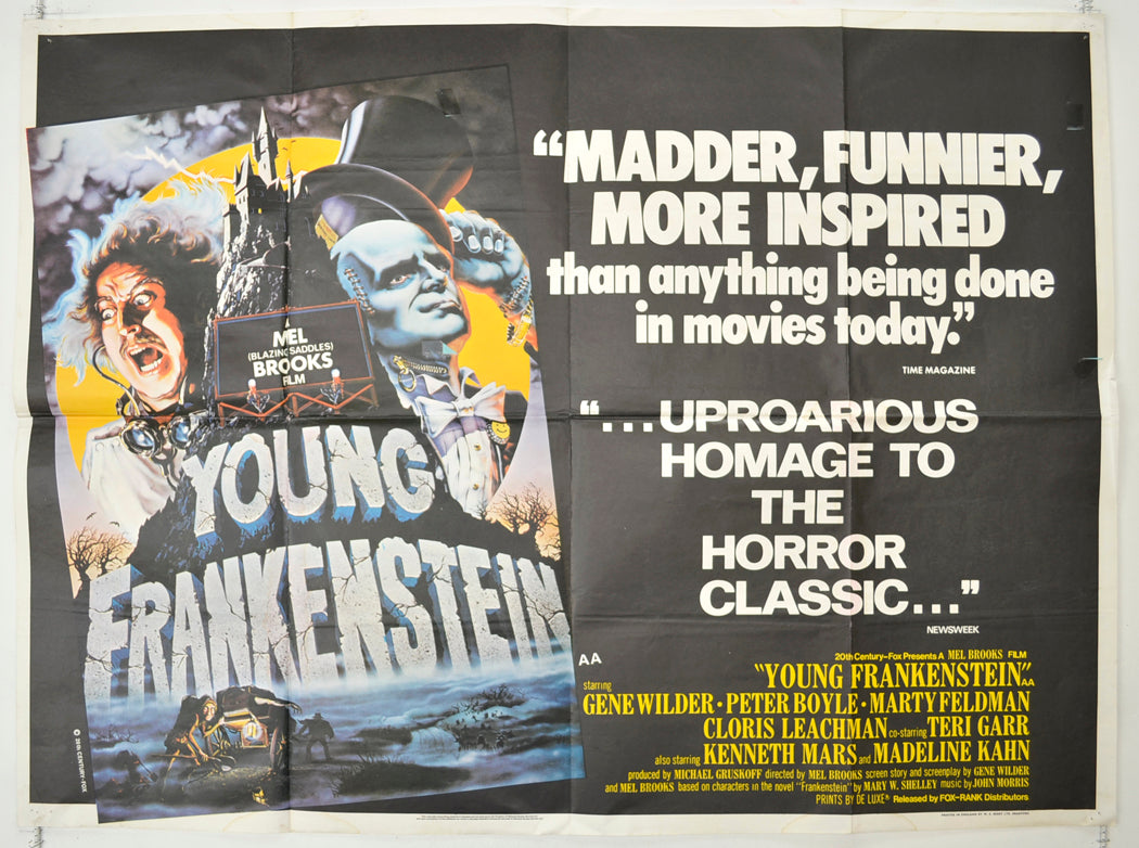 Young Frankenstein   Original Quad Poster - Film Poster - Movie Poster 