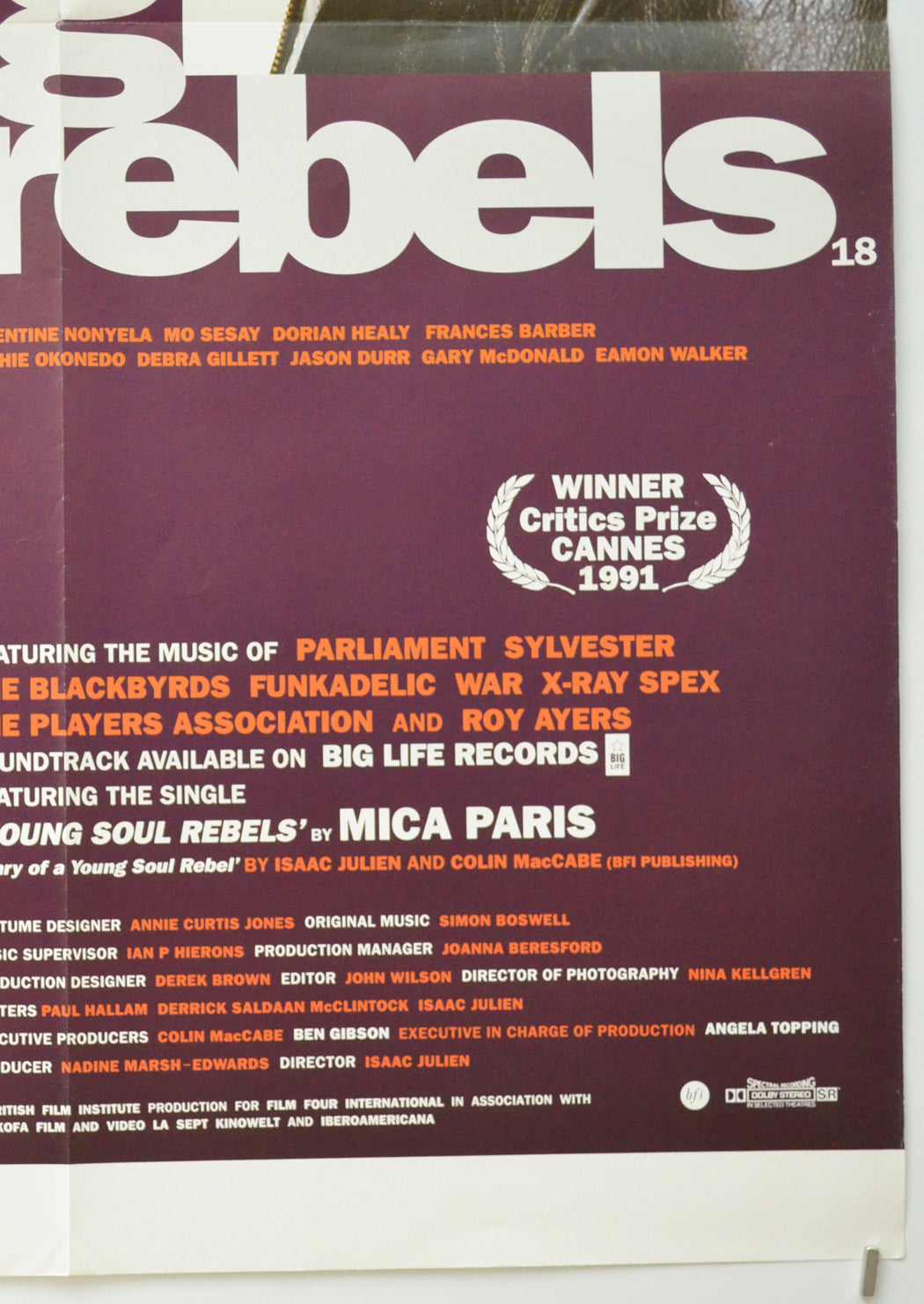 YOUNG SOUL REBELS (Bottom Right) Cinema Double Crown Movie Poster 