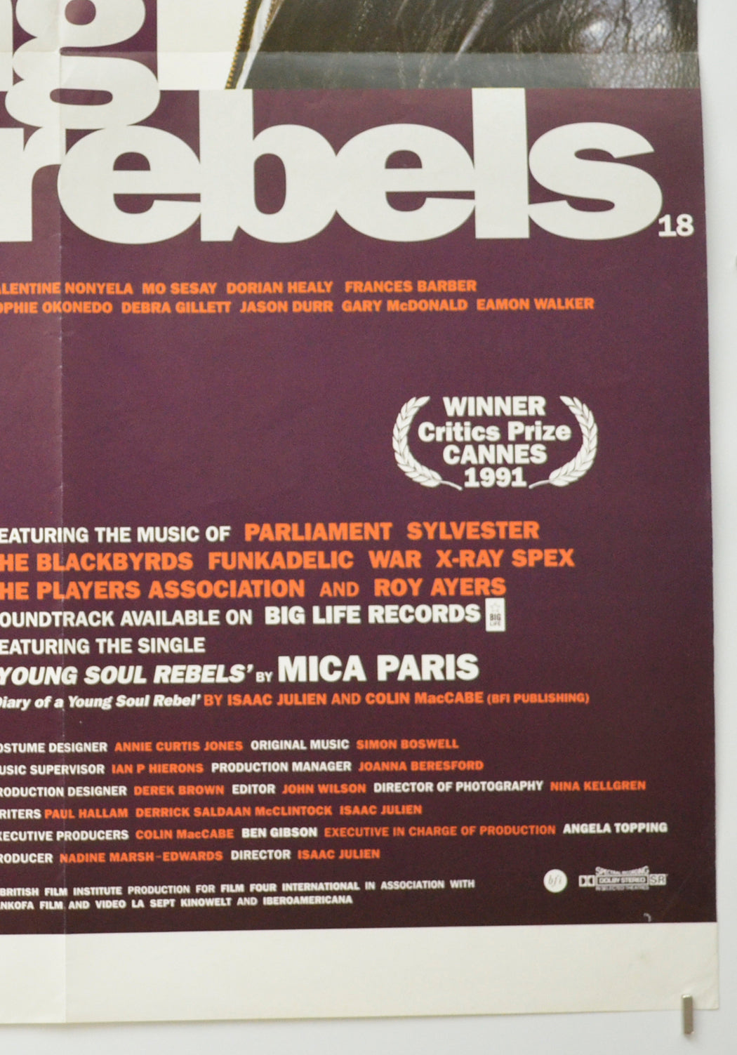 YOUNG SOUL REBELS (Bottom Right) Cinema Double Crown Movie Poster 