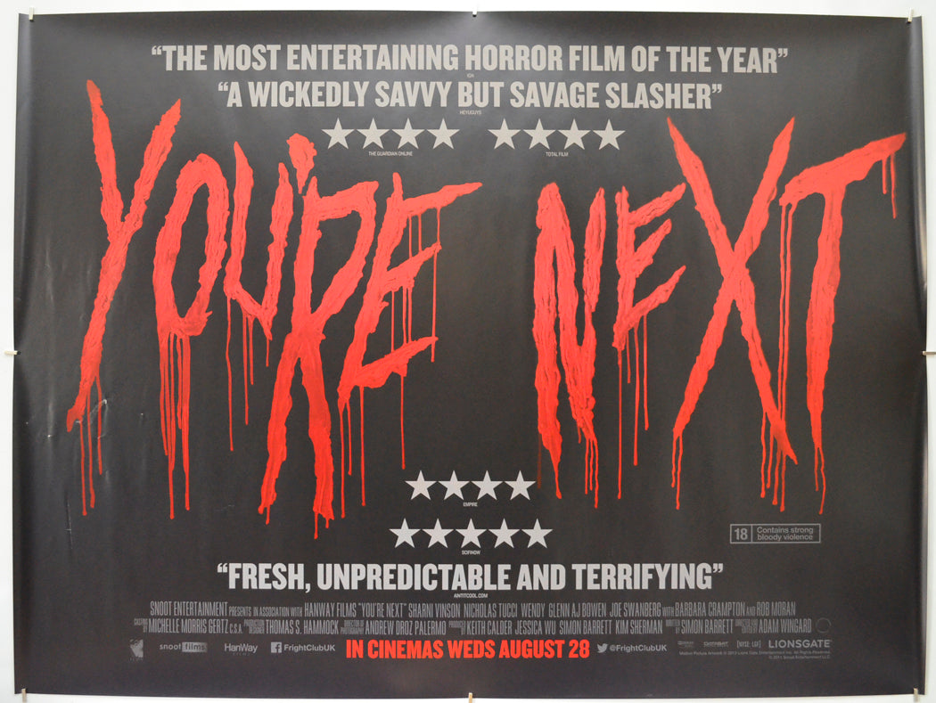 You’re Next Original Quad Poster - Film Poster - Movie Poster  