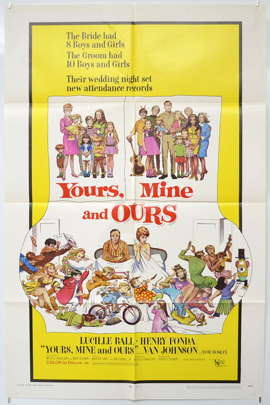 Yours, Mine And Ours  Original One Sheet Poster - Film Poster - Movie Poster