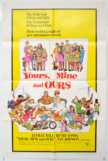 Yours, Mine And Ours  Original One Sheet Poster - Film Poster - Movie Poster