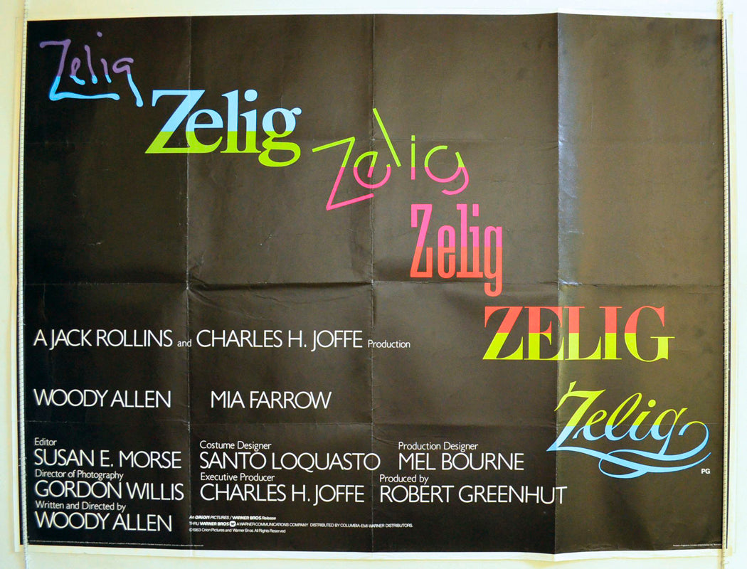 Zelig Original British Quad Poster - Film Poster - Movie Poster 