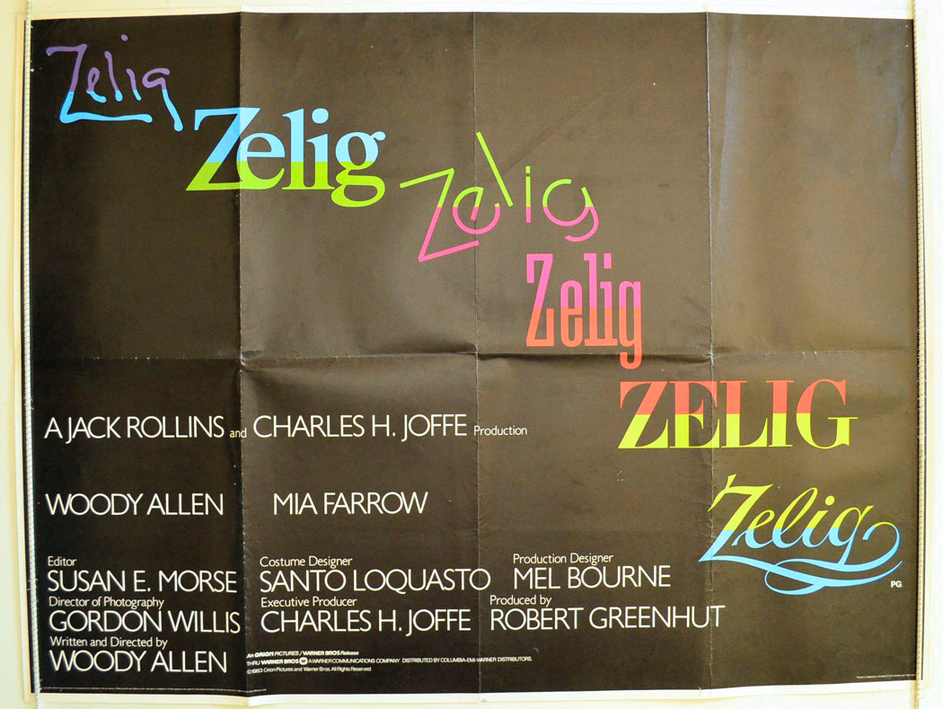 Zelig Original British Quad Poster - Film Poster - Movie Poster 