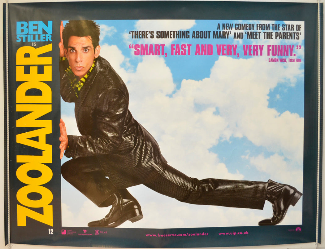 Zoolander  (Teaser / Advance Version)  Original Quad Poster - Film Poster - Movie Poster 