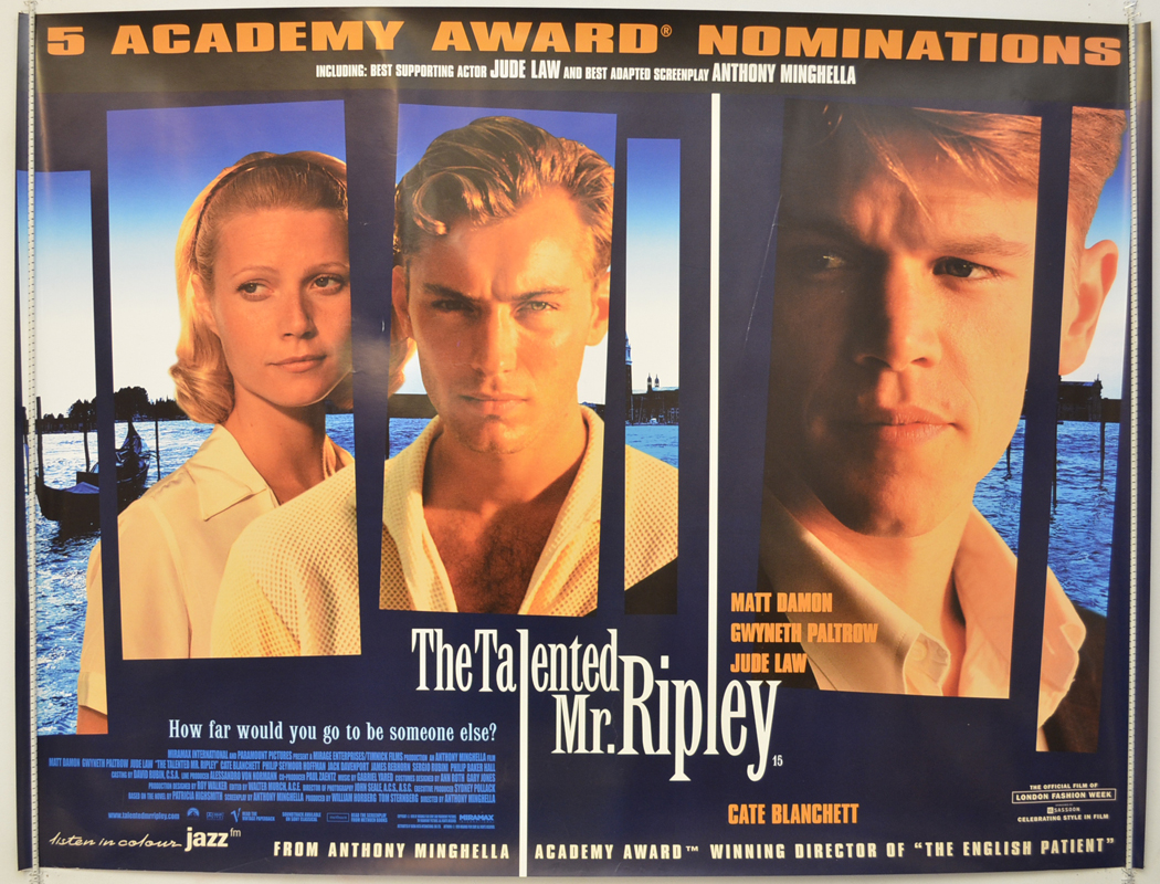 Ð¢Ð°Ð»Ð°Ð½ÑÐ»Ð¸Ð²ÑÐ¹ Ð¼Ð¸ÑÑÐµÑ Ð Ð¸Ð¿Ð»Ð¸. The Talented Mr. Ripley. Ð¢ÑÐ¸Ð»Ð»ÐµÑ. 1999. Ð ÐµÐ¶Ð¸ÑÑÑÑ Ð­Ð½ÑÐ¾Ð½Ð¸ ÐÐ¸Ð½Ð³ÐµÐ»Ð»Ð°
