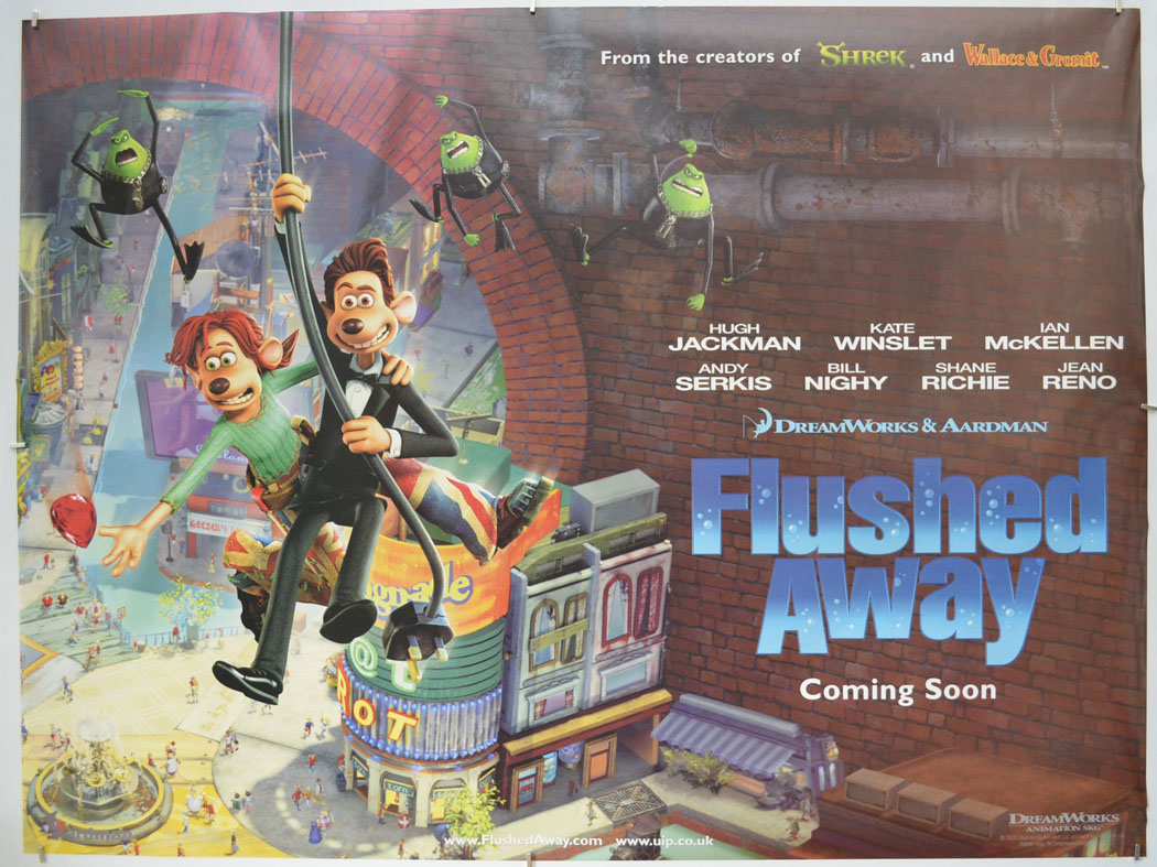 Away p. Flushed away (2006) Постер. Смывайся Постер. Flushed away плакат.