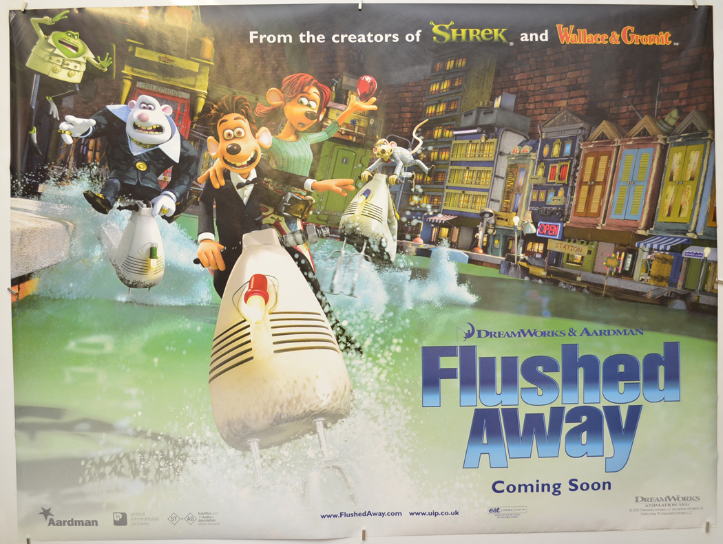 Away p. Flushed away (2006) Постер. Смывайся! (DVD). Flushed away плакат. Смывайся Постер.